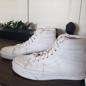 White Vans Old Skool High Top Sneakers